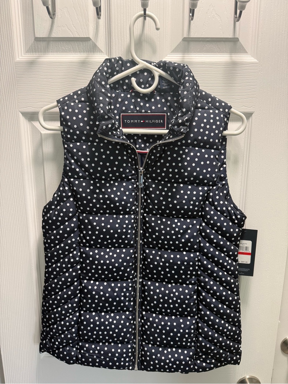 Tommy Hilfiger Navy Polka Dot Puffer Vest